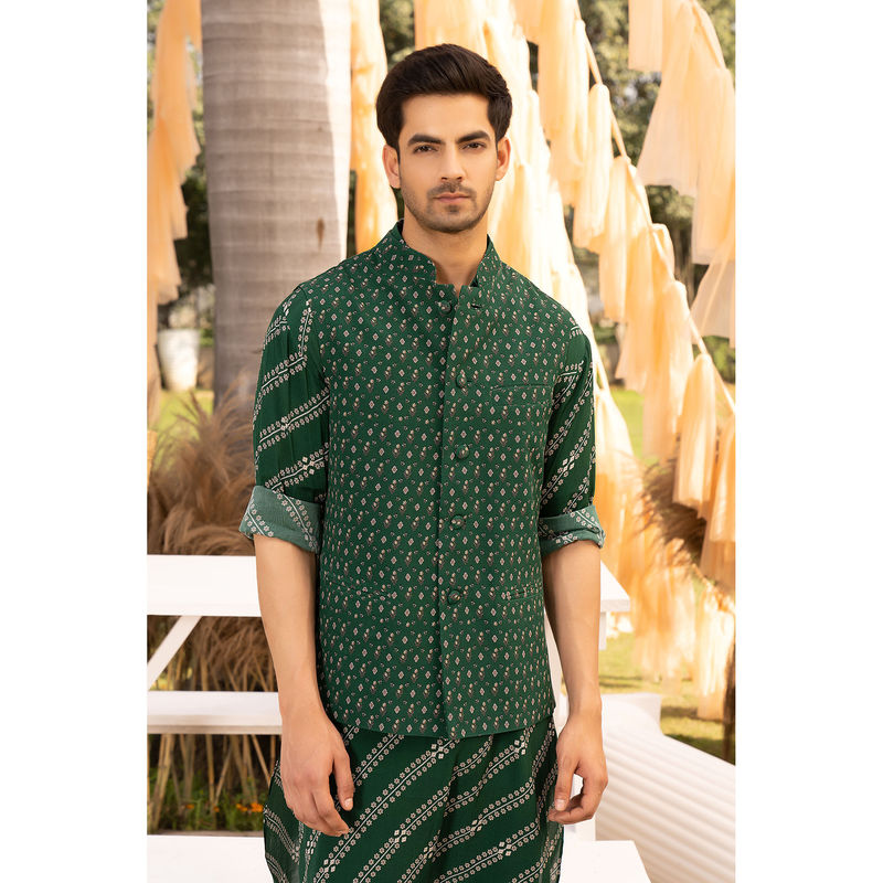 Chhavvi Aggarwal Green Printed Bundi (XS)
