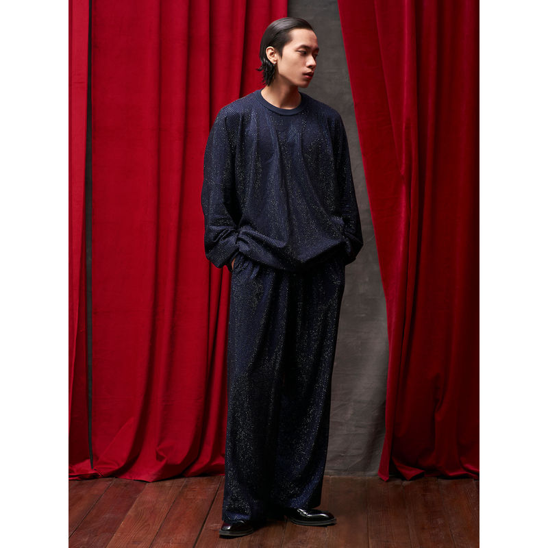 ITRH Navy Blue Nebula Crystal Co-ord (Set of 2) (XS)