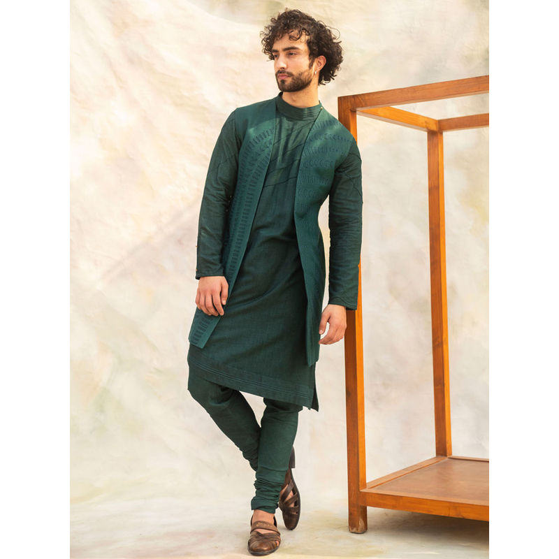 Jatin Malik Emerald Green Shrug (Set of 3) (XS)