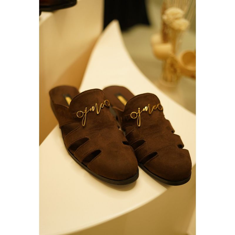 Jatin Malik JMC Handmade Suede Brown Mules (UK 6)
