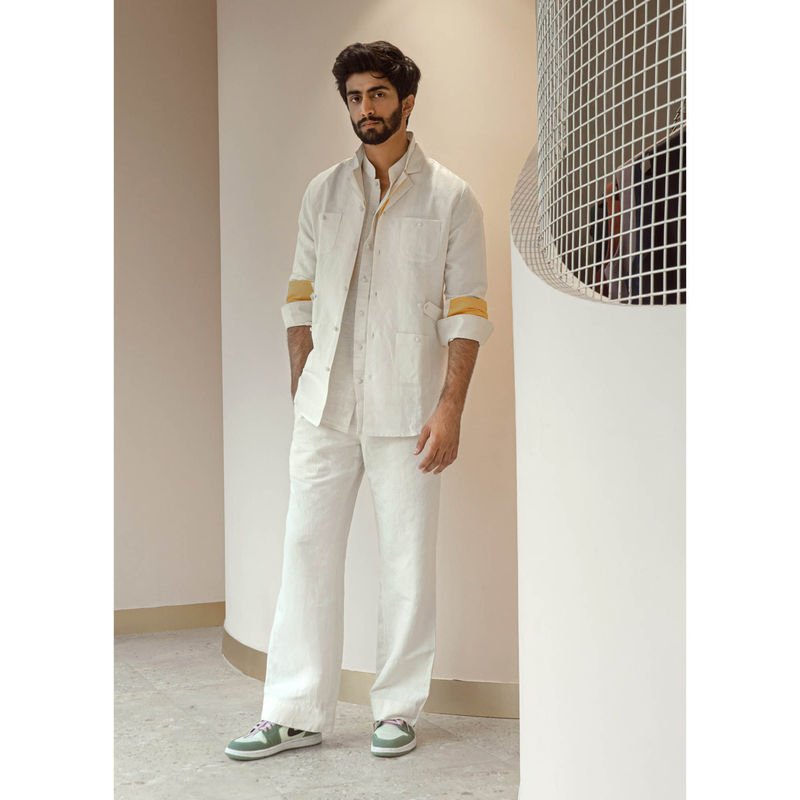 Jatin Malik White Co-Ord (Set of 3)(XS)