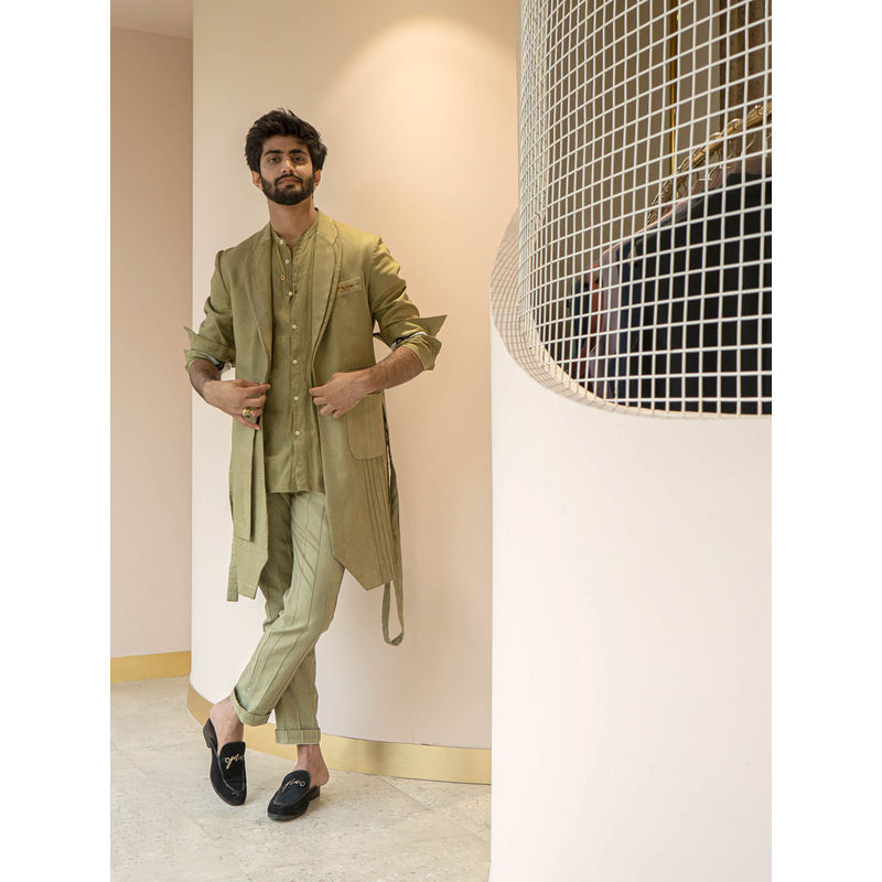 Jatin Malik Jm Evergreen Overcoat (Set of 3)(XS)