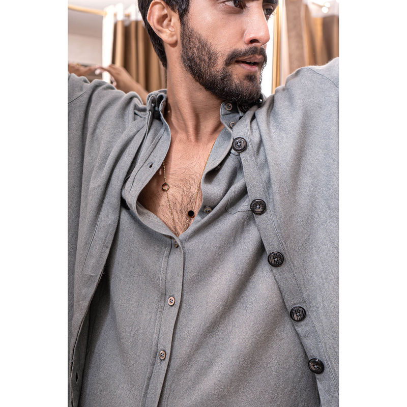 Jatin Malik Chateau Grey Overshirt (Set of 3)(XS)
