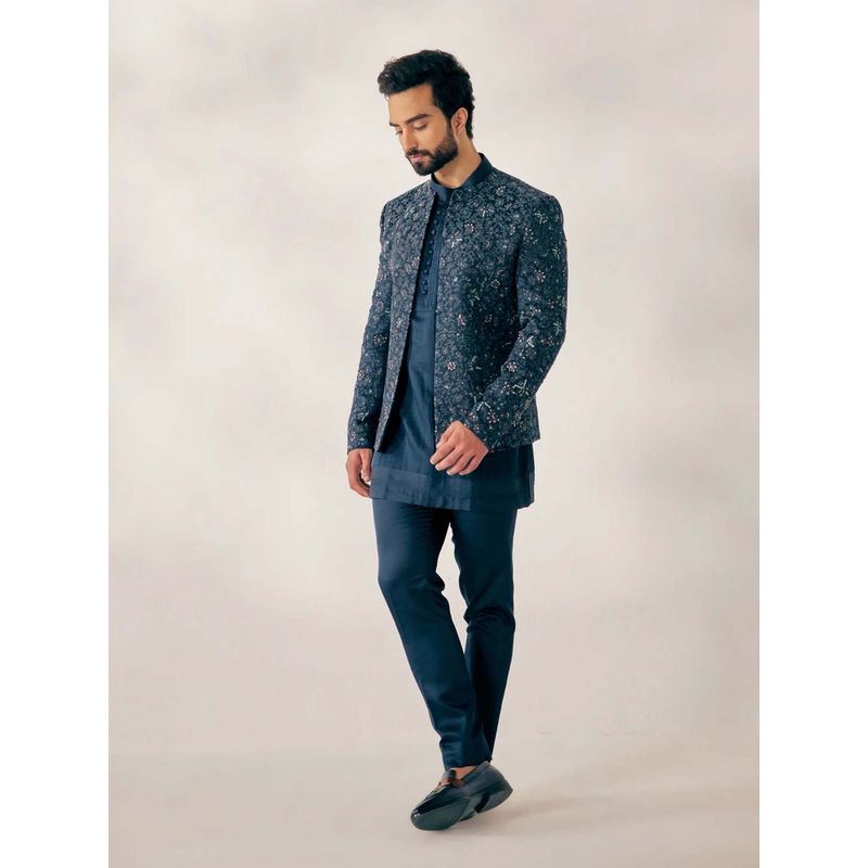 Jatin Malik Blue Page-3 Short Jacket (Set of 3) (XS)