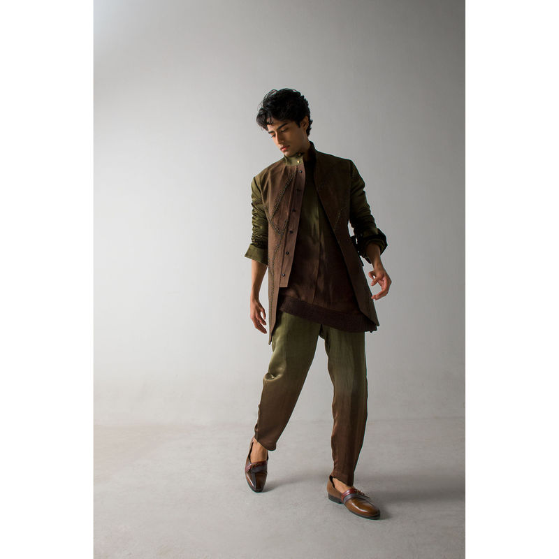 Jatin Malik Mr. Olive in Brown Shacket (Set of 3) (S)