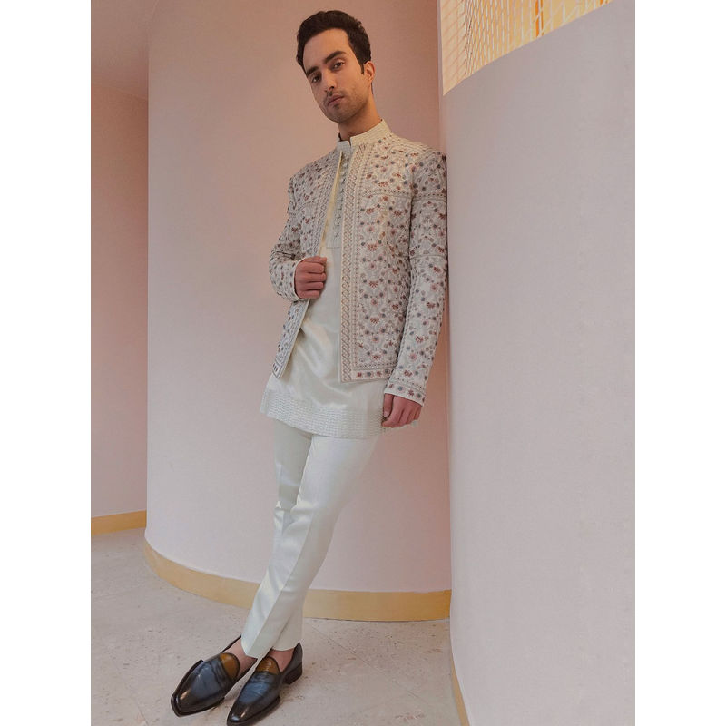 Jatin Malik Off White Moon Short Jacket (Set of 3) (S)