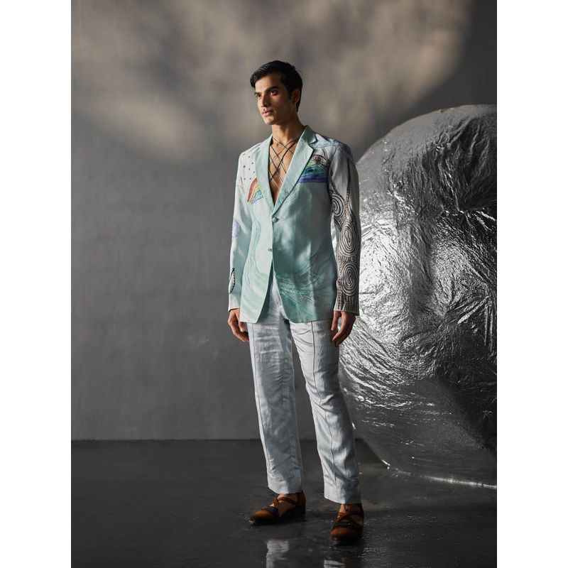 Jatin Malik Rainbowed Overshirt with Trouser (Set of 2) (XS)