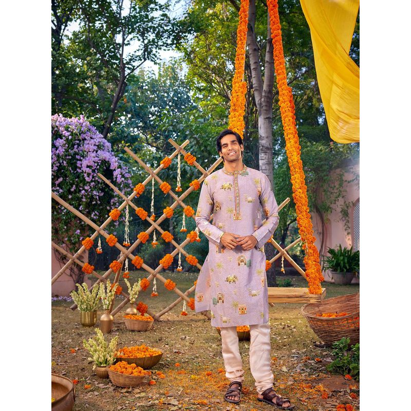 KALISTA Lavender Arnav Kurta with Churidar (Set of 2) (XS)