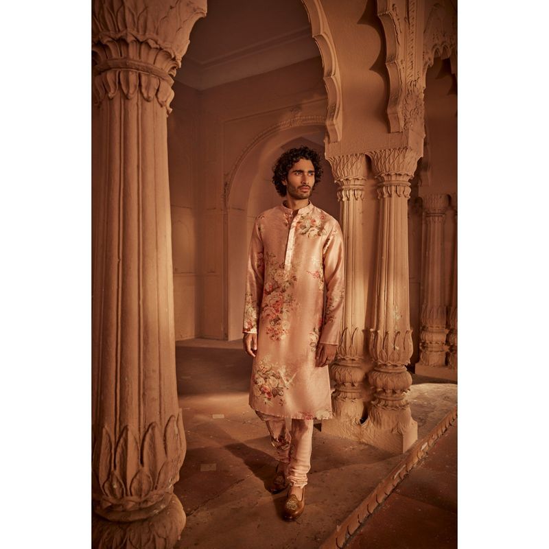 KALISTA Pink Abeer Kurta with Churidar (Set of 2) (XS)