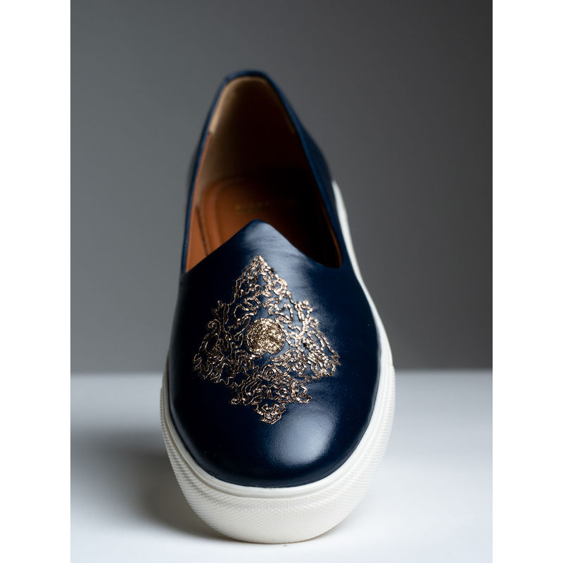 Kavith Sainaani Navy-Gold Wedding Sneaker (UK 5)