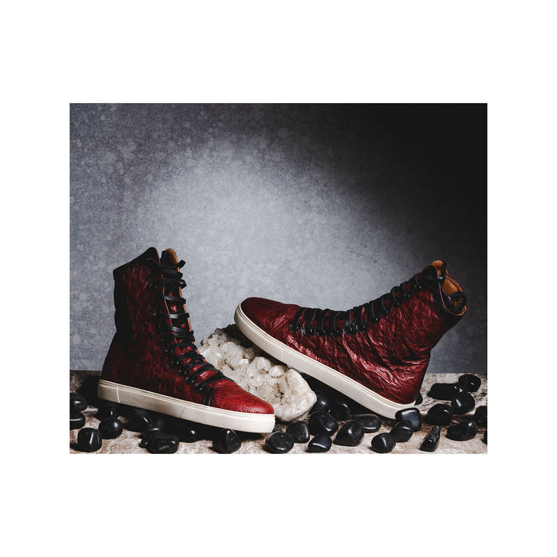 Kavith Sainaani Red Tall Crinkle Sneakers (Pack of 2) (UK 5)