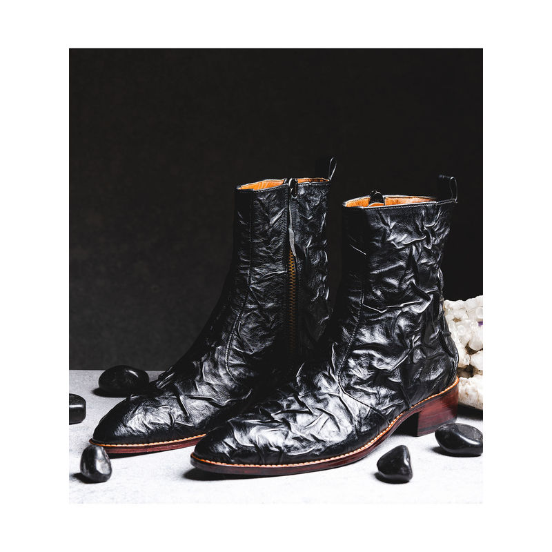 Kavith Sainaani Black Hyper Crinkle Boots (Pack of 2) (UK 5)