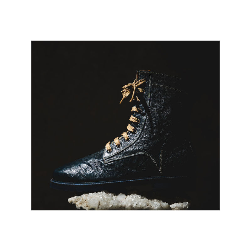 Kavith Sainaani Teal Crinkle Boots with Beige Lacing (Pack of 2) (UK 5)