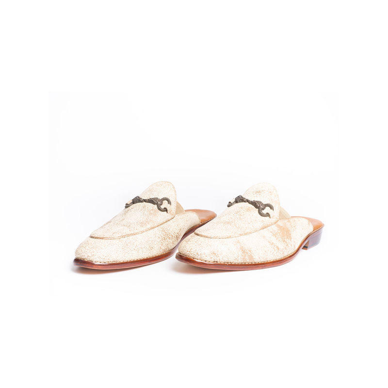 Kavith Sainaani White Distressed Mules (UK 5)