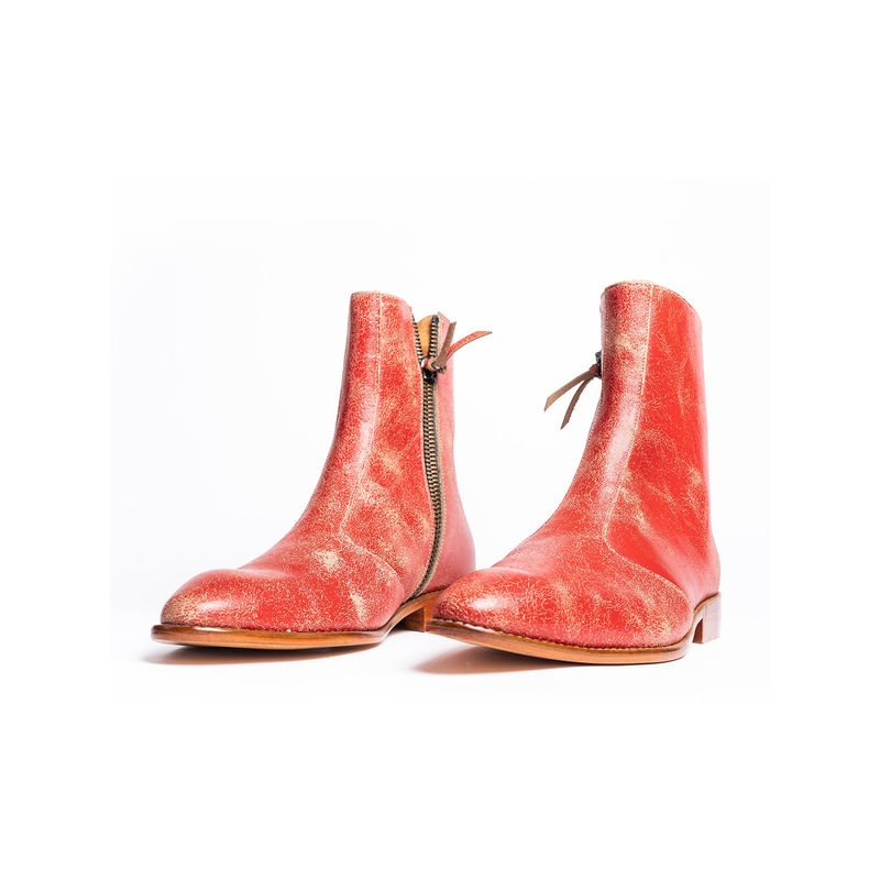 Kavith Sainaani Red Distressed Boots (UK 5)