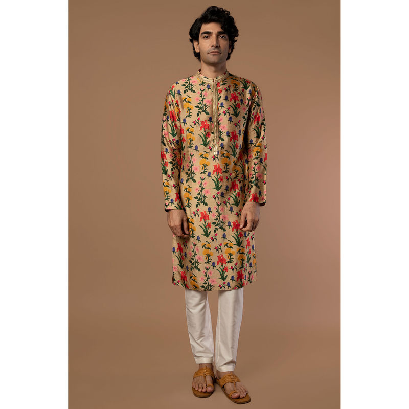 Masaba Oatmeal Multi-Color Autumn Bouquet Kurta (M)