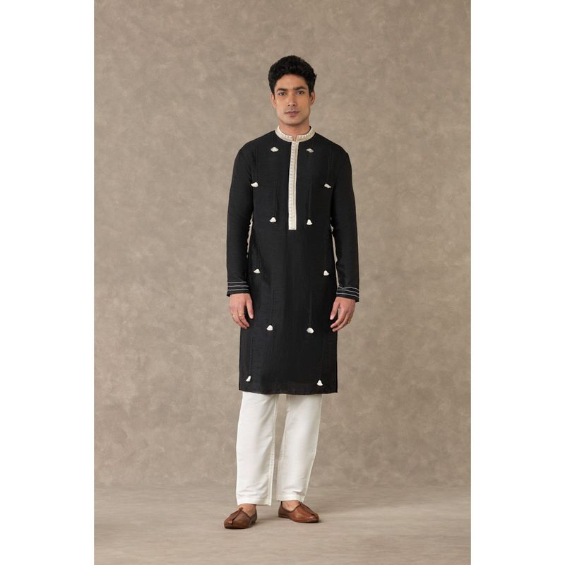 Masaba Black Tassel Embroidered Kurta (L)