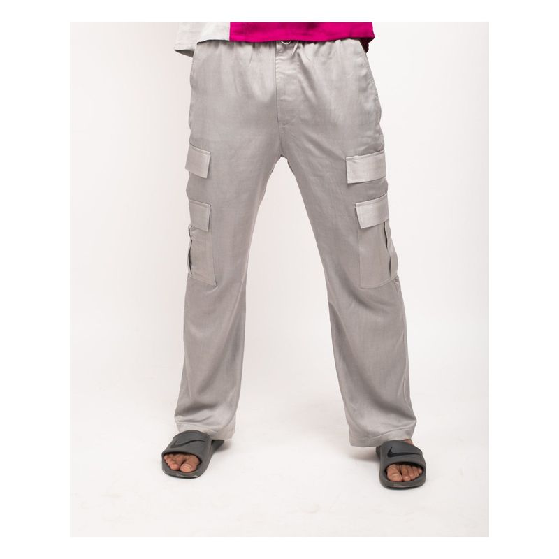 NEORA BY NEHAL CHOPRA Grey Solid Cargos (XS)