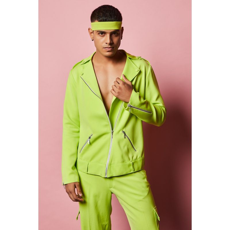 Nirmooha Lime Green Jacket with Belt (Set of 2) (XS)