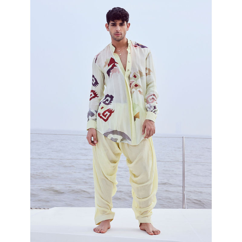 Nirmooha Patola Printed Shirt Style kurta and Patiala (Set of 2) (XS)