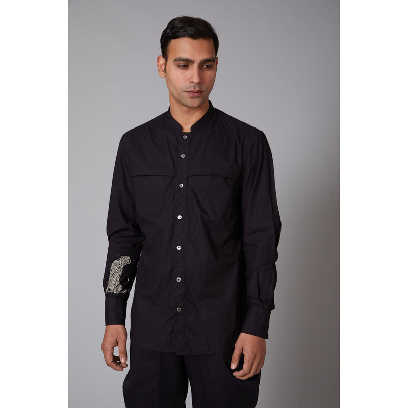 Rohit Bal Black Poplin Shirt (S)