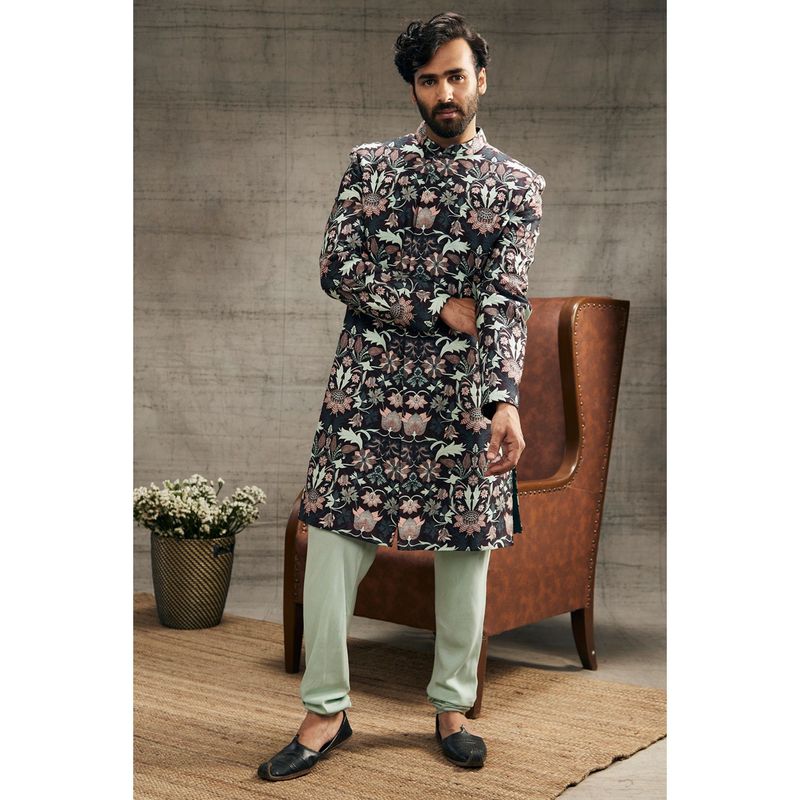 Soup by Sougat Paul Pastel Floral Printed Sherwani (Set of 2) (XS)