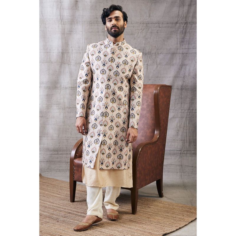Soup by Sougat Paul Sarouk Printed Sherwani (Set of 3) (XS)