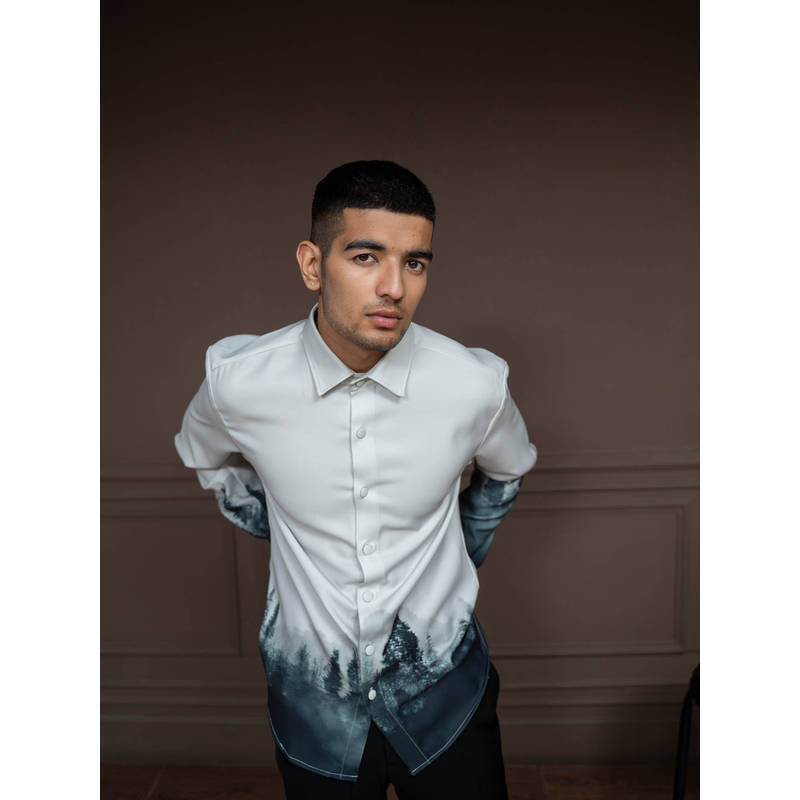 Varun Chakkilam Ivory Midnight Forest Shirt (XS)