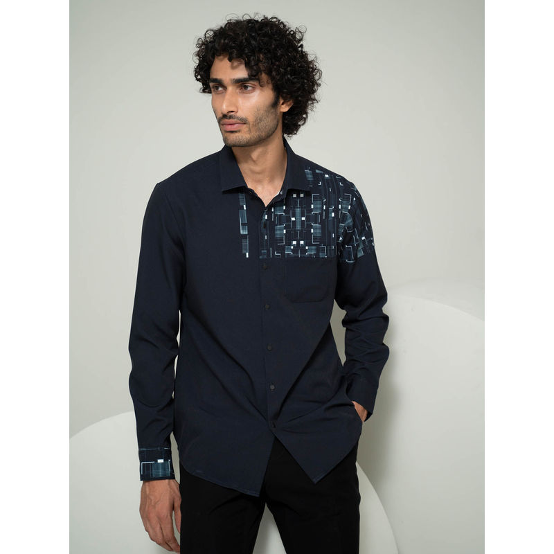 Varun Chakkilam Black Diffused Block Shirt (XS)