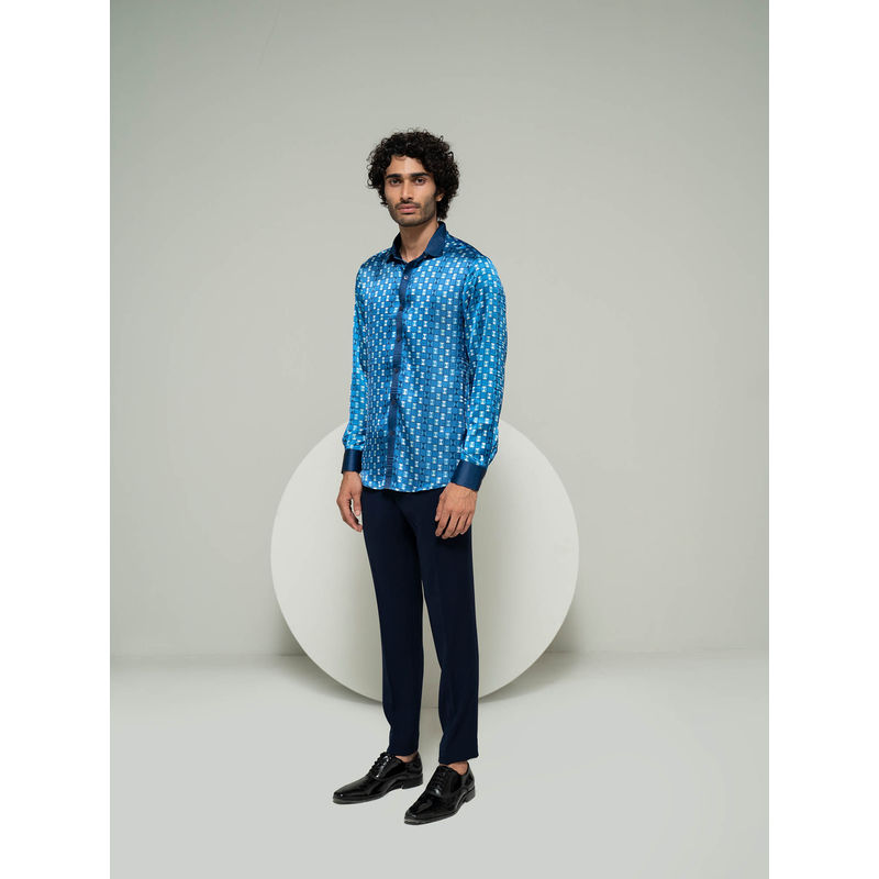 Varun Chakkilam Blue Hourglass Shirt (XS)