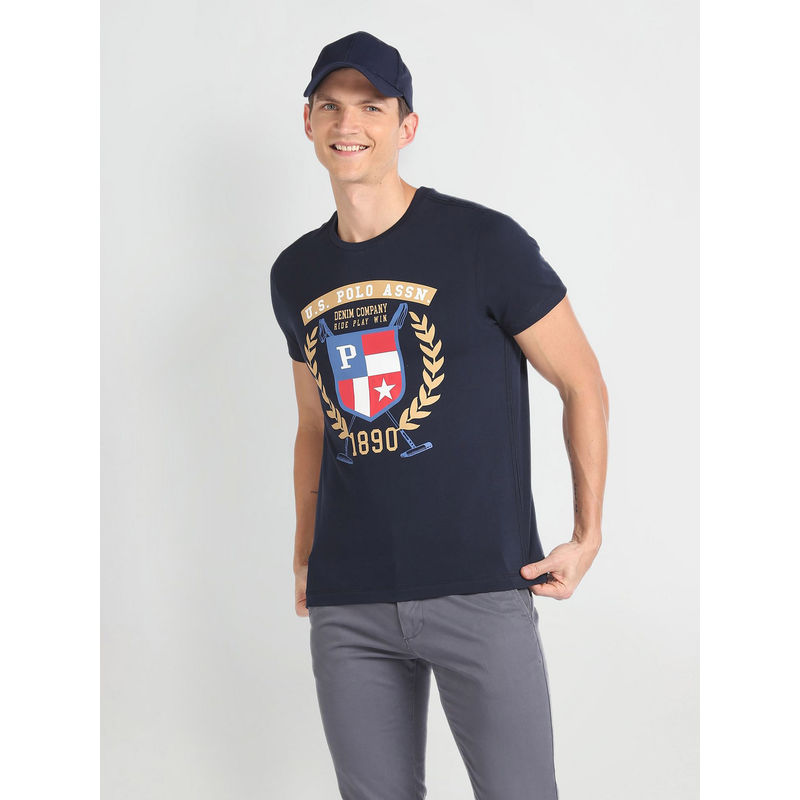 U.S. Polo Assn. Denim Co. Round Neck Brand Printed T-Shirt (2XL)