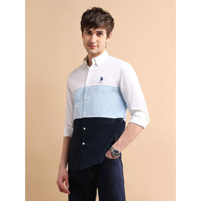 U.S. POLO ASSN. Colour Block Oxford Shirt (M)