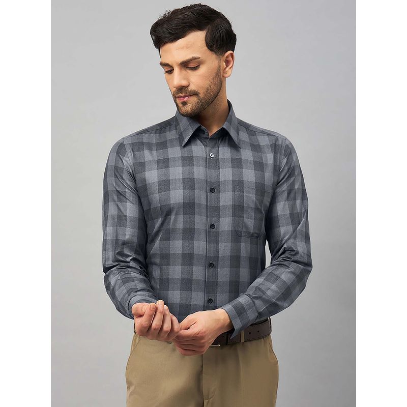 Louis Stitch Regular Fit Formal Grey Shirt (38)
