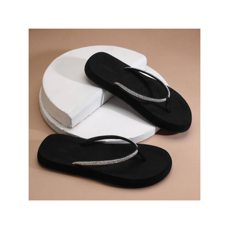 Chupps Women Solis Ergonomic Support Sliders - Black (UK 6)
