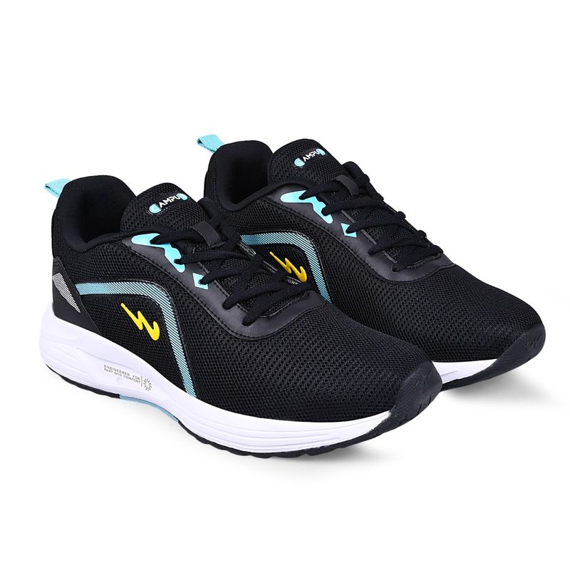 Campus Camp-Glacier Black Men Running Shoes (UK 9)