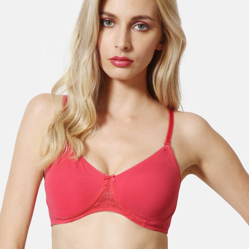 Van Heusen Intimates Cotton Seamless Antibacterial Bra Style Number-11001 - Coral (36D)