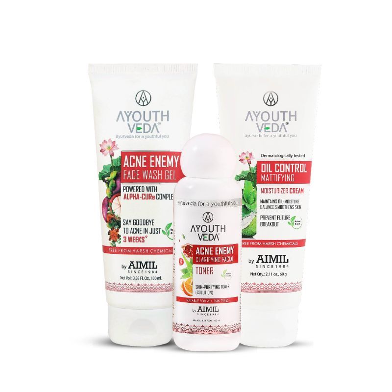 Ayouthveda Anti Acne Kit Of Acne Enemy Face Wash Clarifying Facial