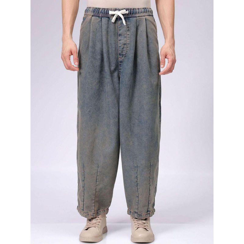 The Indian Garage Co Brown Baggy Fit Solid Mid-Rise Jeans (32)