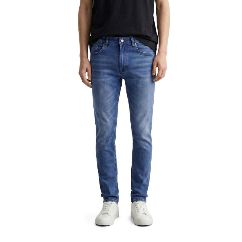 The Indian Garage Co Blue Slim Fit Solid Mid-Rise Jeans (30)