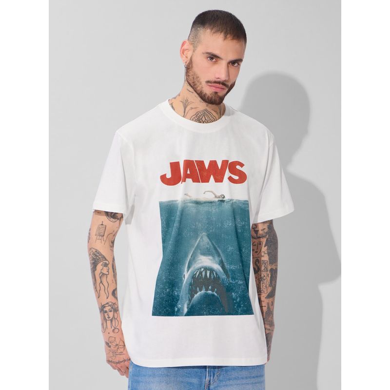 The Souled Store Official Jaws Poster Men T-Shirt (2XL)