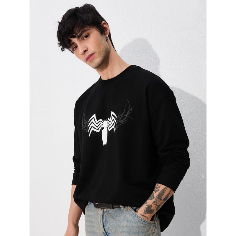 The Souled Store Official Marvel Venom Oversized Full Sleeve Mens T-Shirt (XL)