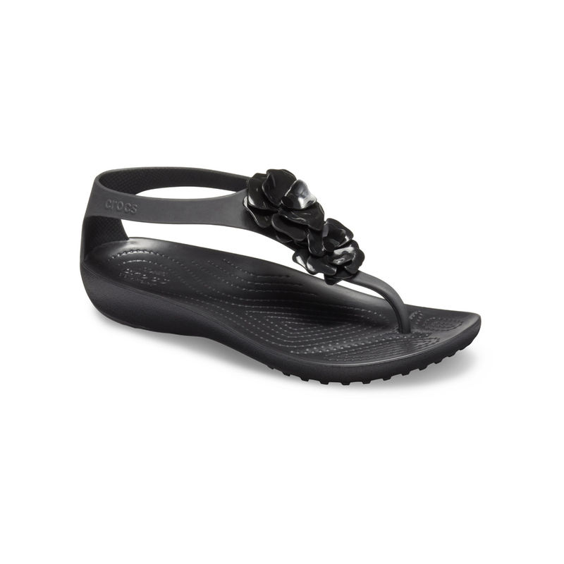 Crocs Monteray shimmer wedge sandal black sparkles... - Depop