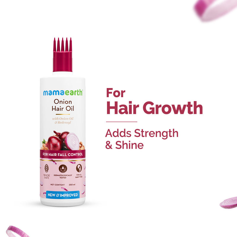 Mamaearth Onion Hair Oil for Hair Fall Control with Onion & Redensyl