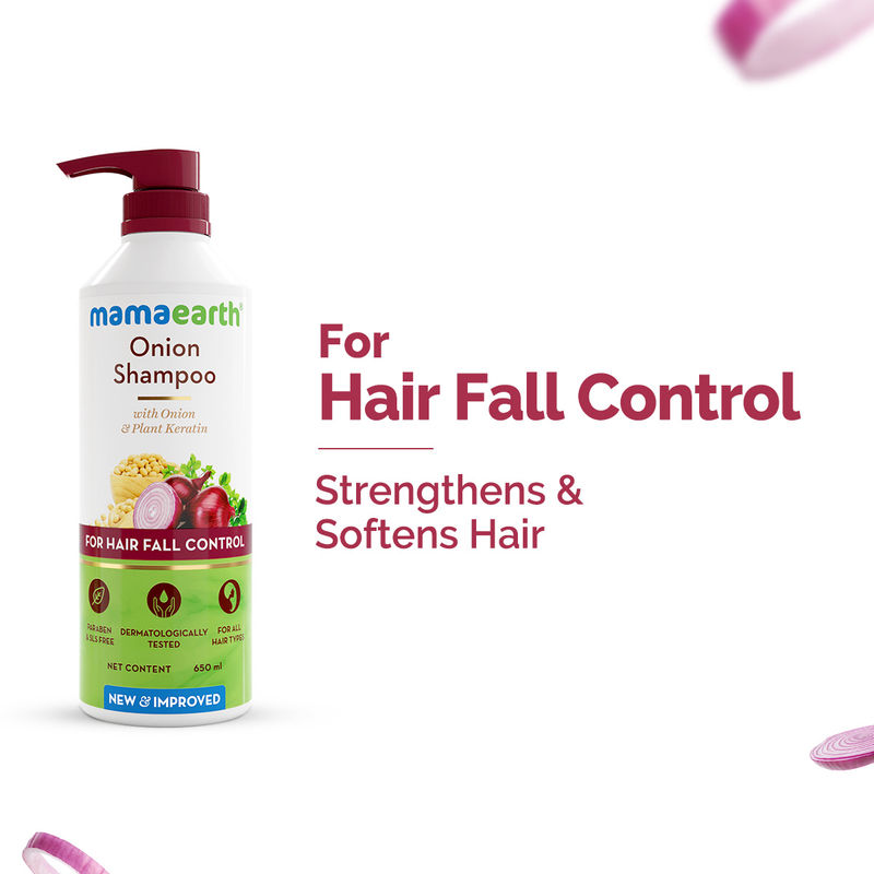 Mamaearth Onion Shampoo For Hair Fall Control & Hair Growth With Onion & Plant Keratin