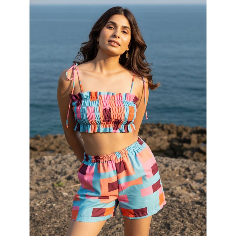 AOBA Geo Beachwear Co-Ord (Set of 2) (S)