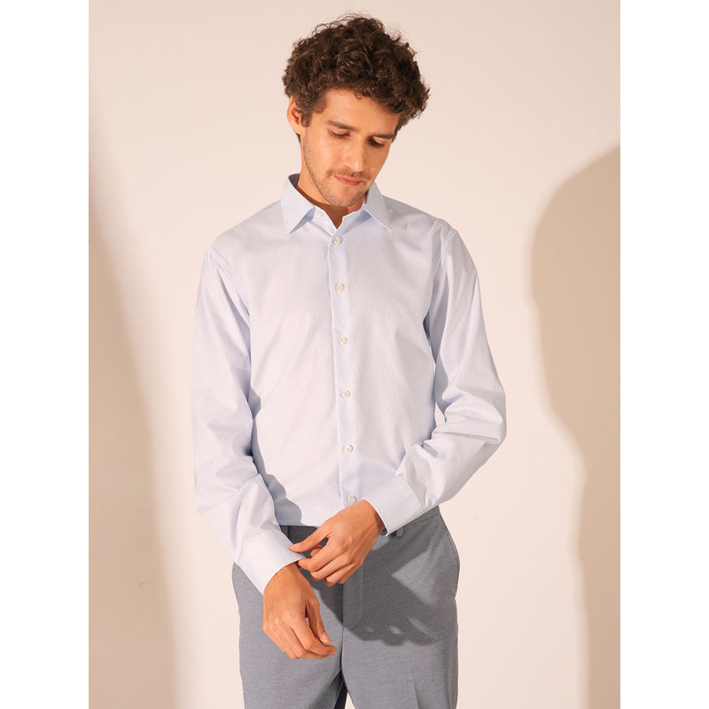 Selected Men Solid Slim Fit Blue Shirt (M)