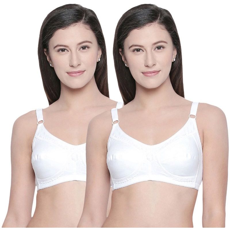 Bodycare B, C & D Cup Perfect Coverage Bra In 100% Cotton-Pack Of 2 - White (36D)