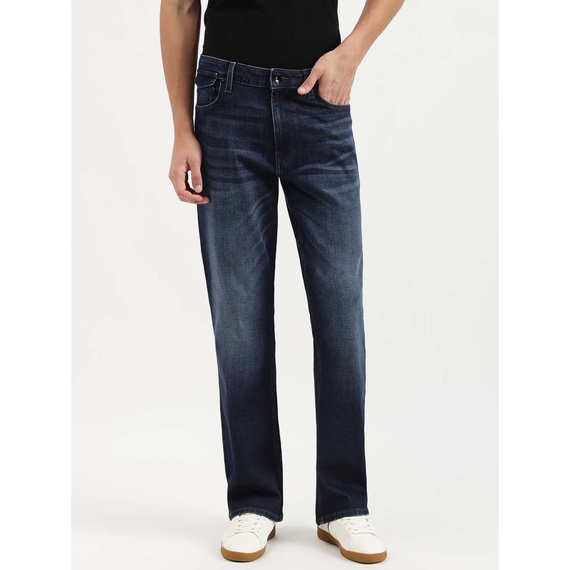 United Colors of Benetton Men Blue Solid Straight Jeans (40)