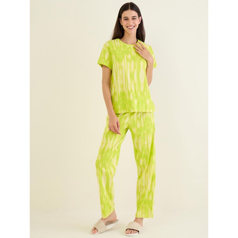 Lime Green Tie Dye Women's Sweatshirt