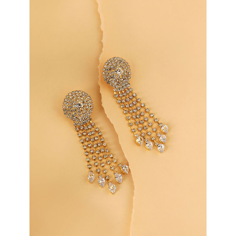 Sohi Women White Crystal Drop Earrings Buy Sohi Women White Crystal
